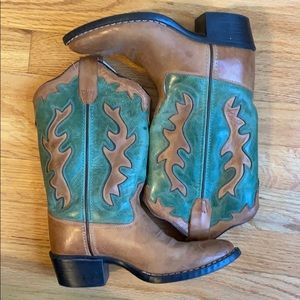 Old West Genuine Leather kids cowboy boots